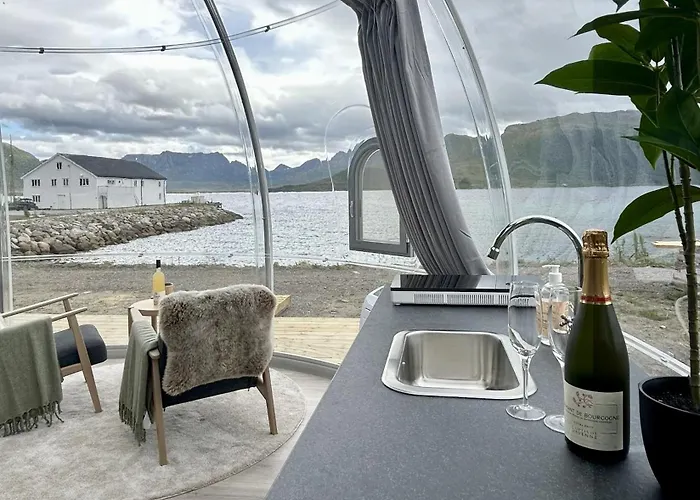 Glass Domes At Arctic Ocean Campingplasser