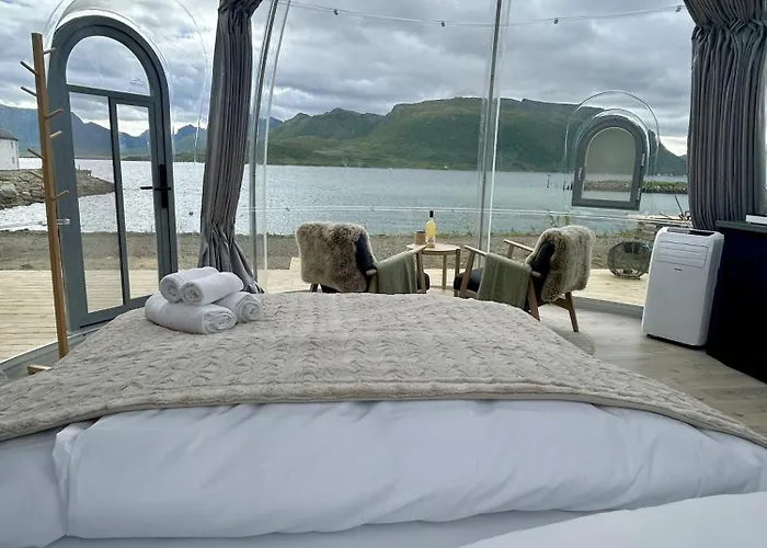Glass Domes At Arctic Ocean Campsite